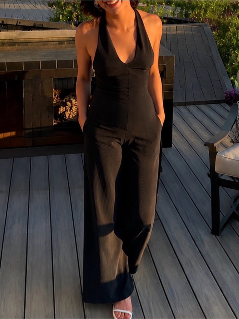 Vintage Elegant Navy Jumpsuit